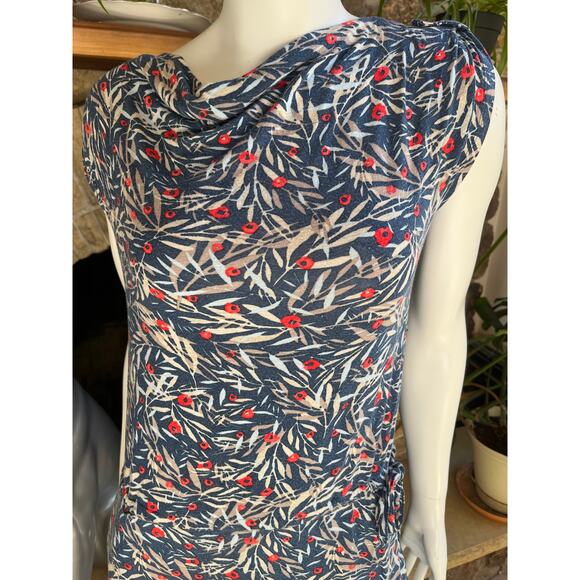 Royal Robbins Floral Blue White Modal Blend Midi Dress Women's Size Small - Picture 2 of 9